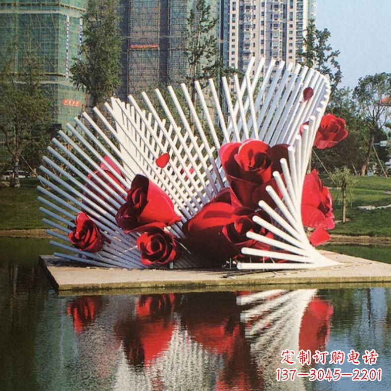 南通玫瑰之美,不锈钢艺术雕塑