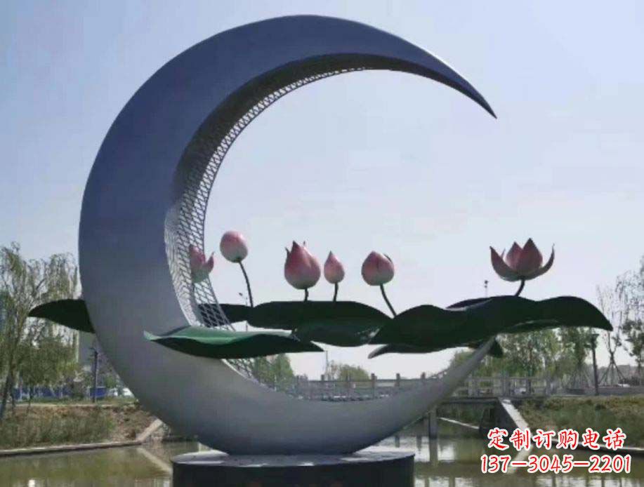 南通不锈钢月亮景观装饰雕塑