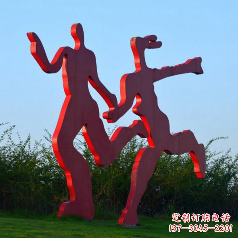 南通情侣心剪影雕塑
