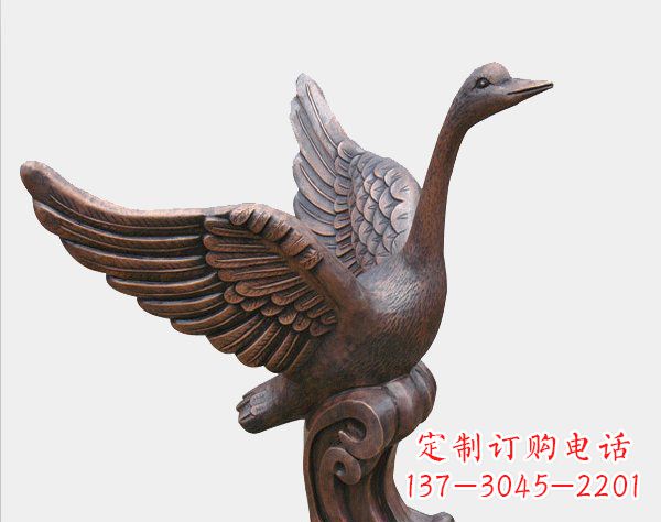 南通中领雕塑铸造完美的天鹅铜雕