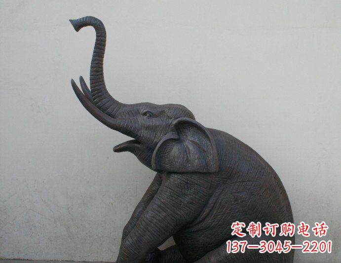 南通铜雕大象喷水动物塑像
