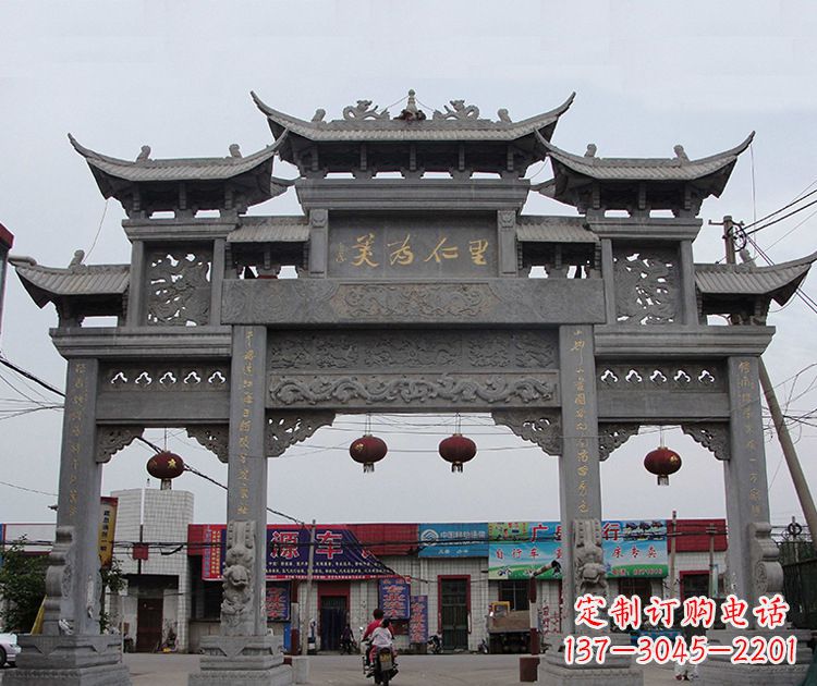 南通古城牌坊雕塑,让历史永久流传
