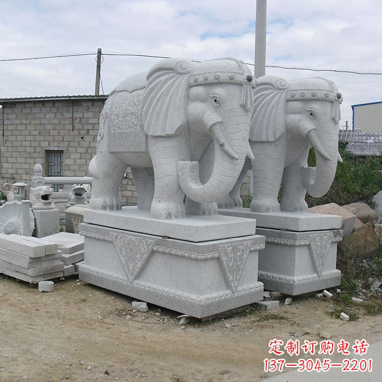 南通古典大象石雕--融入古典文化的精美艺术品
