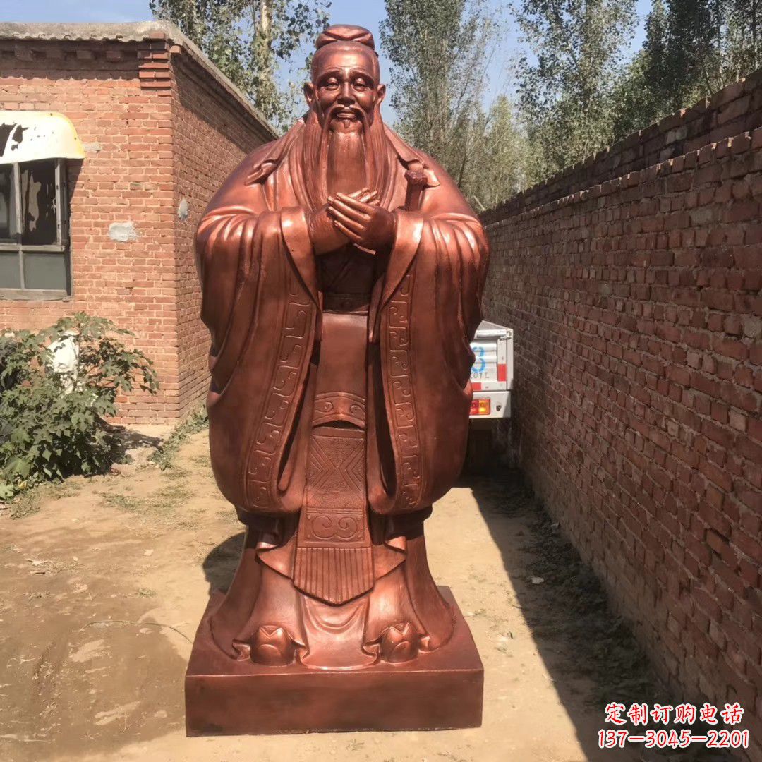 南通中领雕塑精致孔子铜雕,传承文明智慧