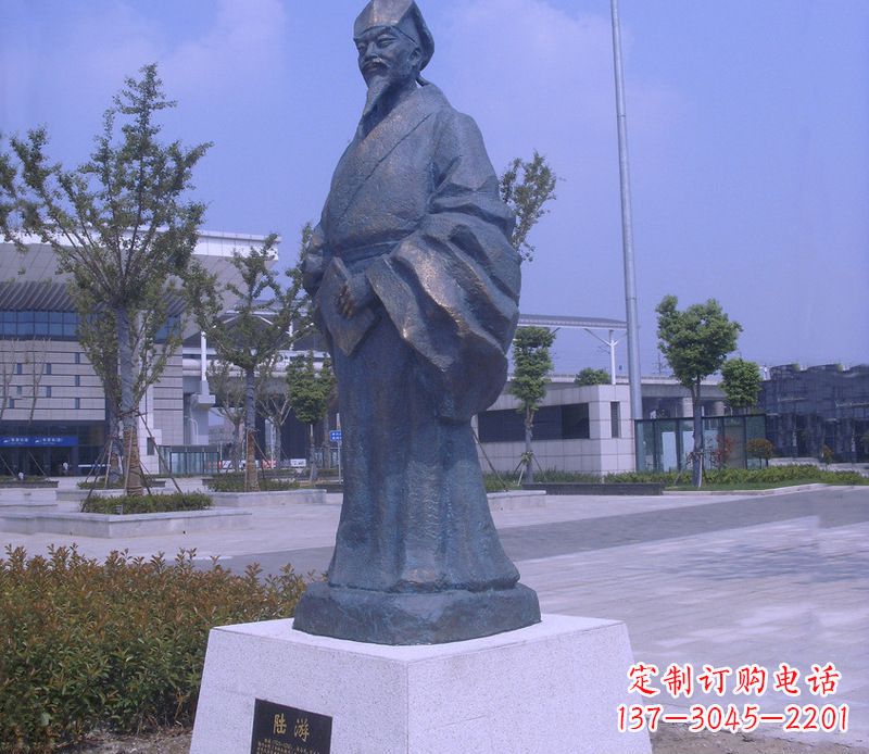 南通古代陆游诗人雕塑