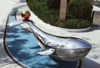 南通大型不锈钢镜面鲸鱼景观雕塑摆件