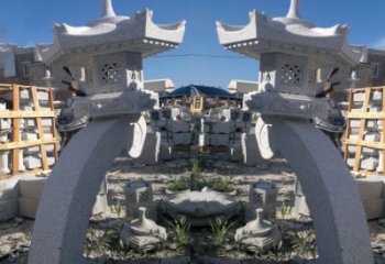 南通精美大理石镂空石灯雕塑