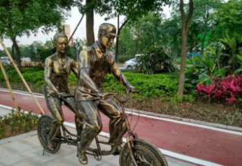 南通集休闲、健身、艺术於一体的自行车雕塑