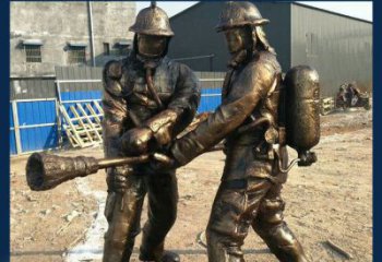 南通以消防员为原型的铜雕塑