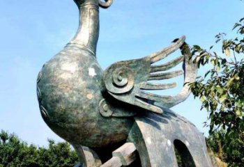 南通公园园林朱雀铜雕景观雕塑