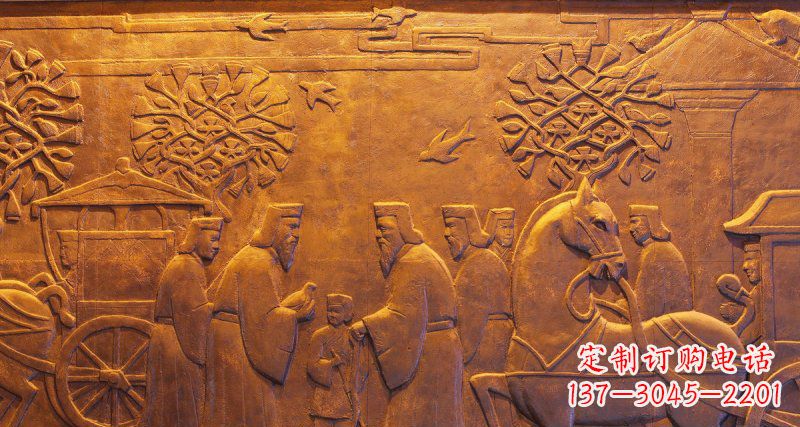 南通古代人物和马车铜浮雕