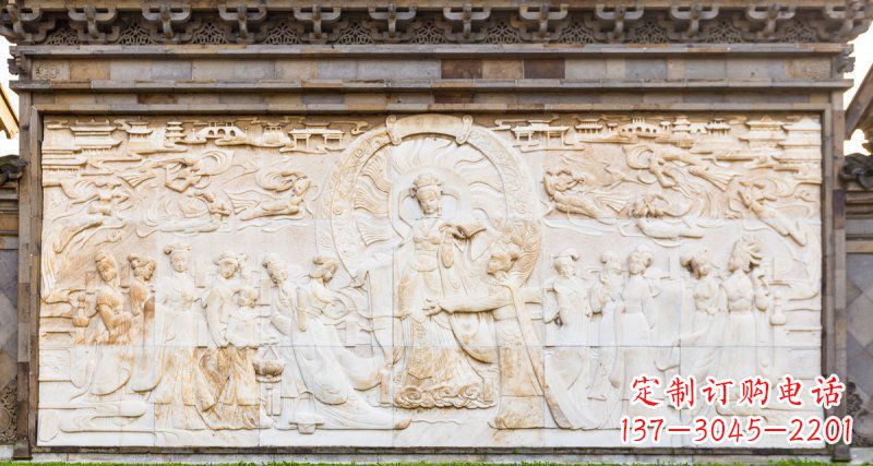 南通中领雕塑:古代人物石浮雕影壁