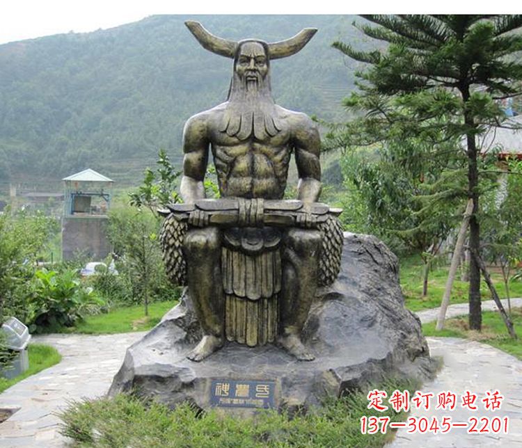 南通古代神话人物伏羲铜雕