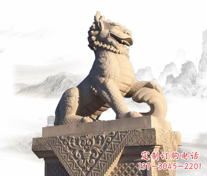 南通精美古典大理石麒麟石雕