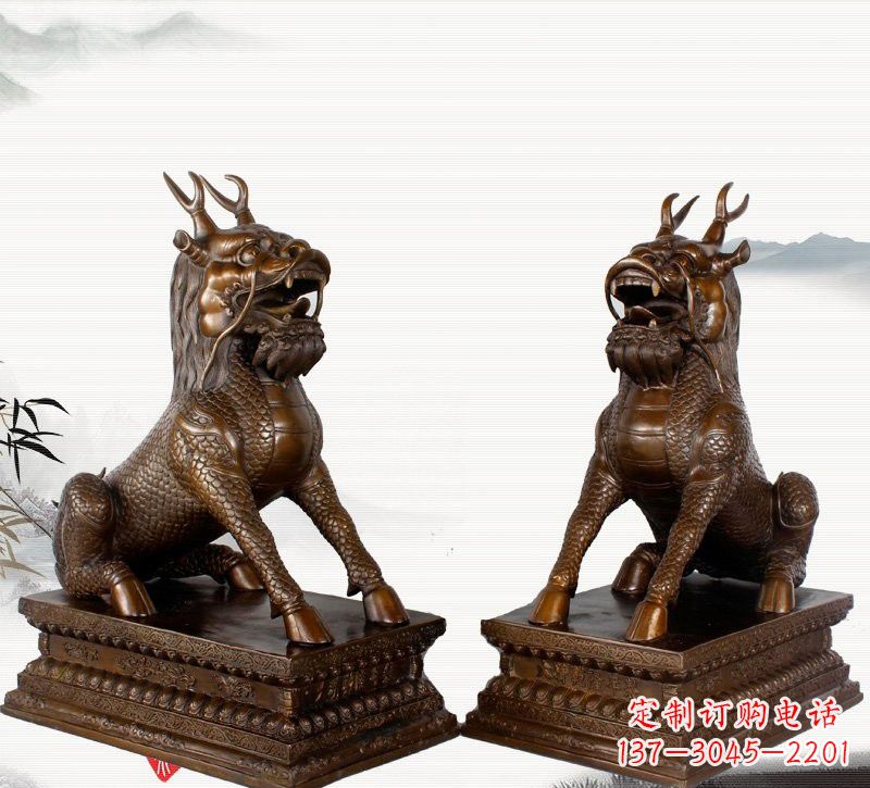 南通古典神麒麟铜雕,馥玉臻品