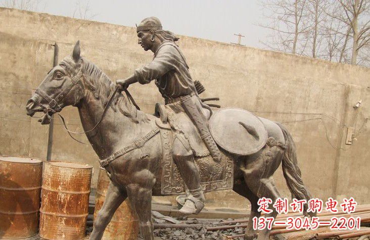 南通古代战马铜雕塑