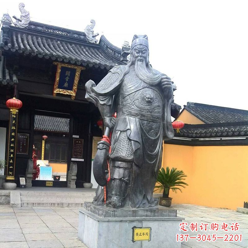 南通关帝庙关公神像-寺庙景点历史文化名人铜雕