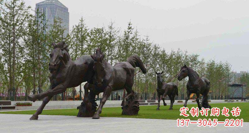 南通广场奔马动物铜雕