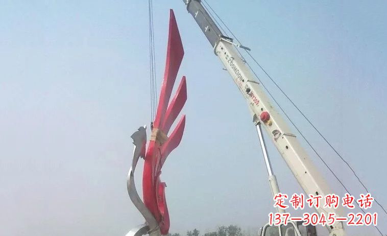 南通广场不锈钢抽象凤凰雕塑_2 (2)
