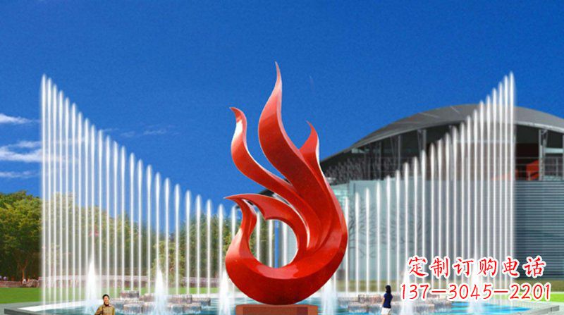 南通广场不锈钢抽象凤凰景观雕塑