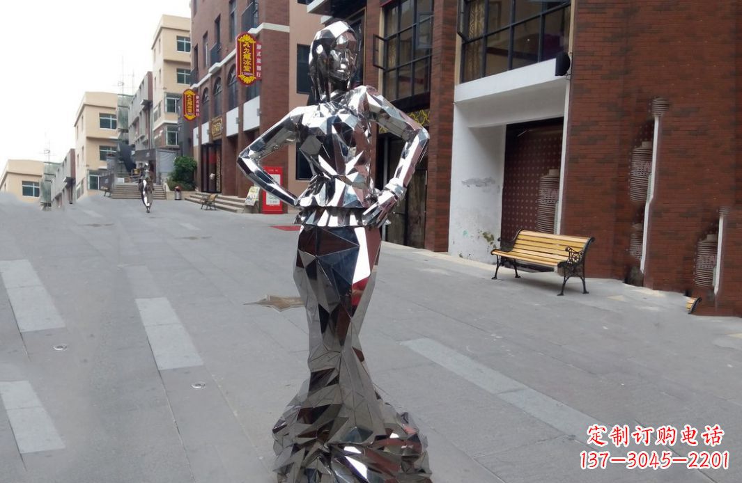 南通以美丽的姿态展示不锈钢美女雕塑
