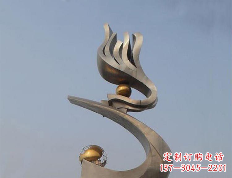 南通广场不锈钢创意凤凰雕塑