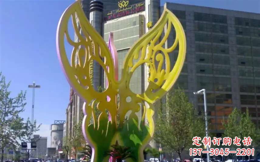 南通广场不锈钢雕刻蝴蝶雕塑
