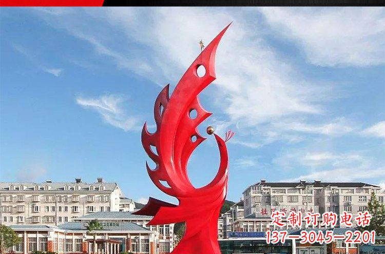 南通广场不锈钢凤凰摆件雕塑1