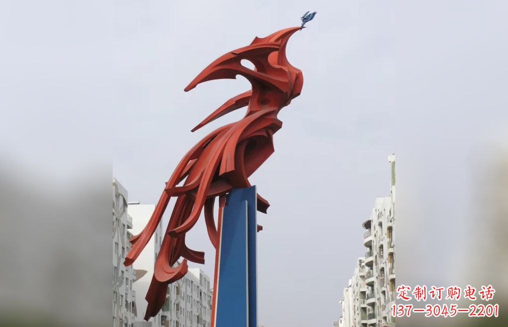 南通广场不锈钢凤凰抽象雕塑