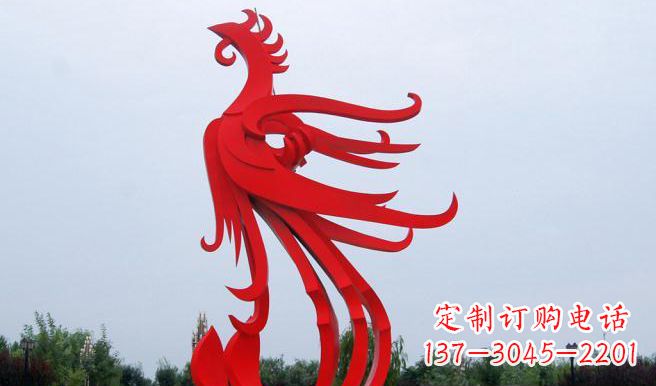 南通中领雕塑制作的精美不锈钢凤凰雕塑