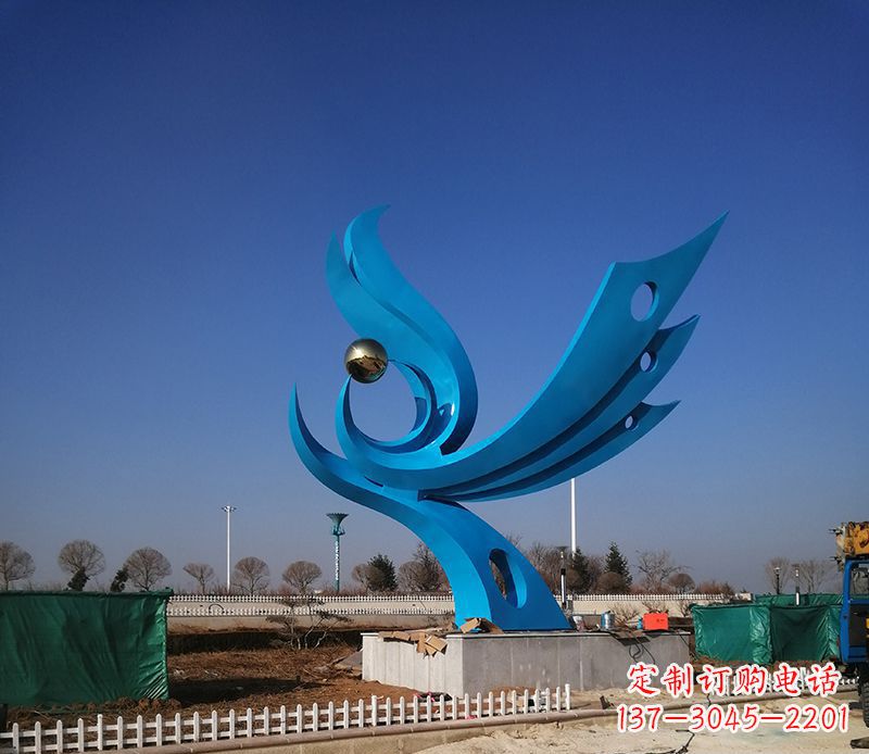 南通广场不锈钢凤凰雕塑