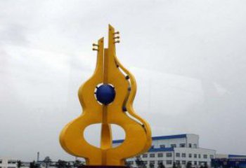 南通中领雕塑：葫芦琵琶不锈钢雕塑