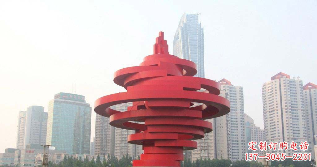 南通广场不锈钢火炬景观雕塑1