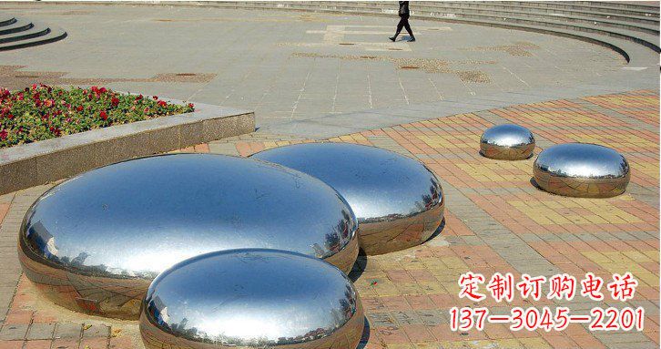南通镜面不锈钢水滴雕塑
