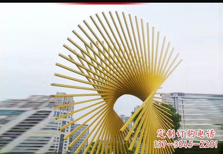 南通现代美学——不锈钢树枝扇形景观雕塑