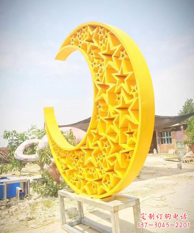 南通魅力四射的五星月亮不锈钢雕塑