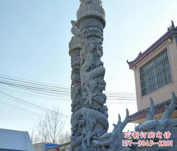 南通精美广场大理石龙柱雕塑