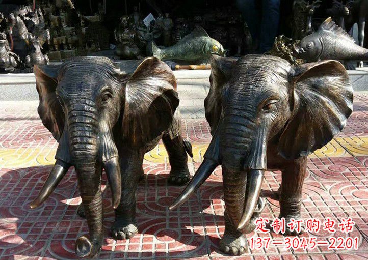 南通中领雕塑出品:专业定制铜大象雕塑