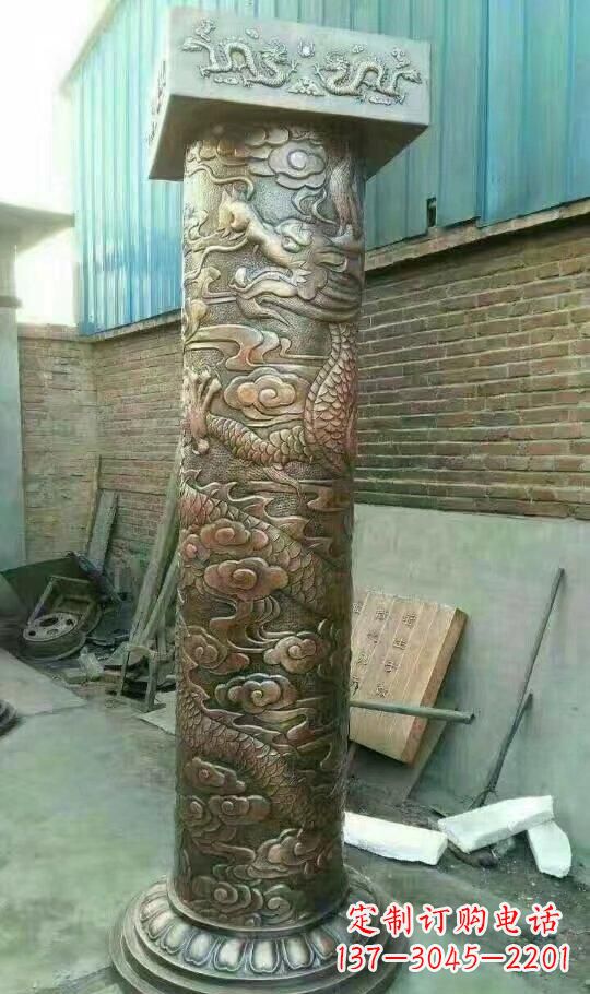 南通广场龙柱铜雕