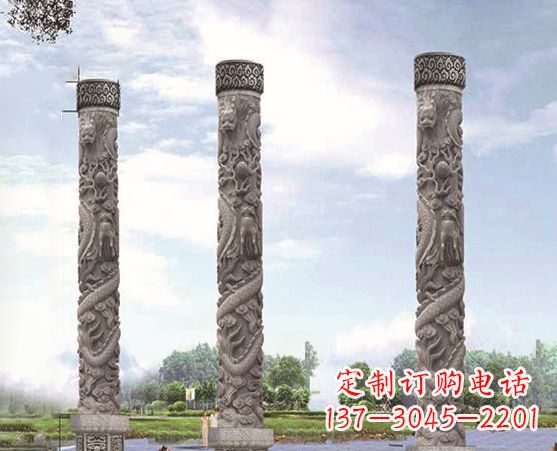 南通精美雕塑盘龙柱,美化您的室外空间