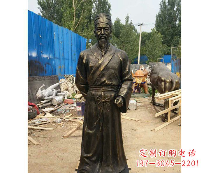 南通领雕塑定制广场铜雕刘备人物雕塑