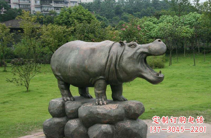 南通海洋动物河马铜雕塑