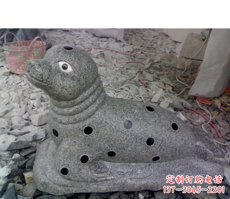 南通海洋动物小海豹石雕