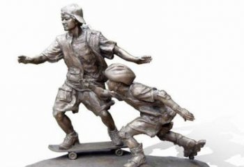 南通令人惊叹的广场滑板男孩铜雕塑