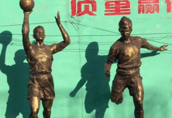 南通广场铜雕打篮球小品人物雕塑