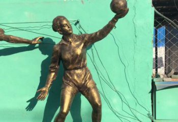 南通中领雕塑：学生运动的赞美——精美铜雕学生人物排球雕塑