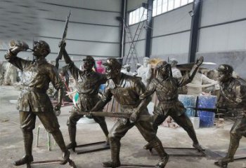南通广场铜雕解放军人人物雕塑