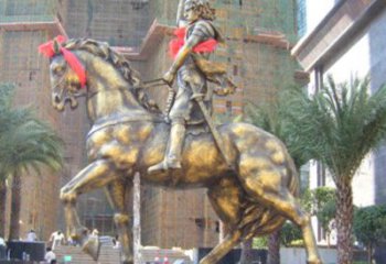 南通华丽的骑士雕塑，引人注目的西方骑马战士纪念铜雕