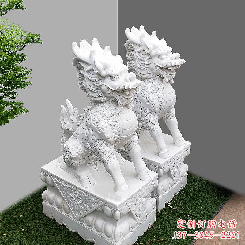 南通品质出众的汉白玉麒麟大门石雕塑