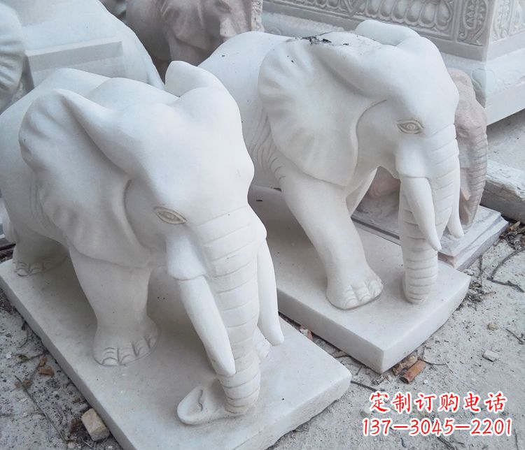 南通艺术精品-汉白玉动物大象雕塑